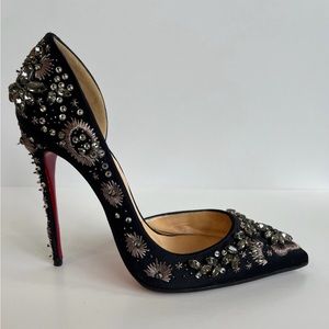 Black Satin Artifice d'Orsay Pumps Size 39